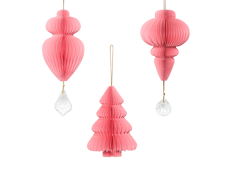 Pink Christmas Paper Honeycomb Ornaments-02.jpg